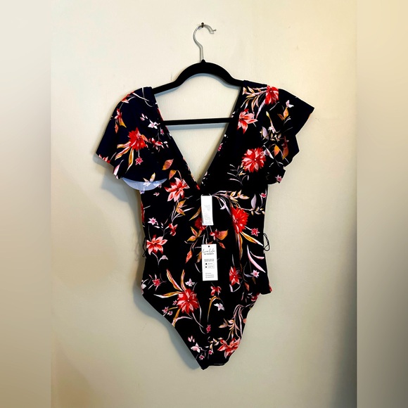 Cupshe NWT Women's M Tropical Floral V Neck Ruffle One Piece Bathing Suit - Picture 11 of 11